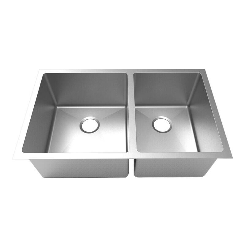 32" X 19" Near Zero Radius Double Bowl 60/40 Undermount