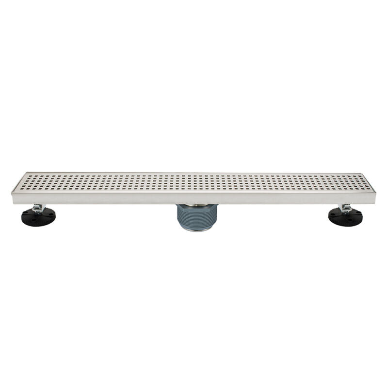 24" Linear Shower Drain and Body Square Grate