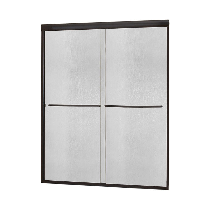 Minimalist 44" to 48"W x 72"H Frameless Sliding Shower Door 1/4" Rain Glass - 0