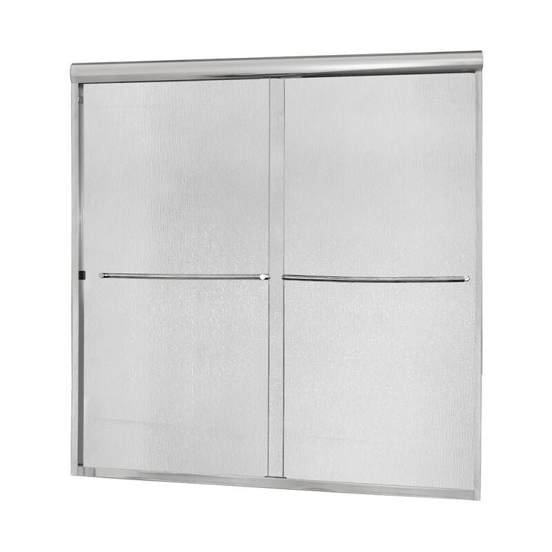 Minimalist 56" to 60"W x 60"H Frameless Sliding Tub Door 1/4" Rain Glass