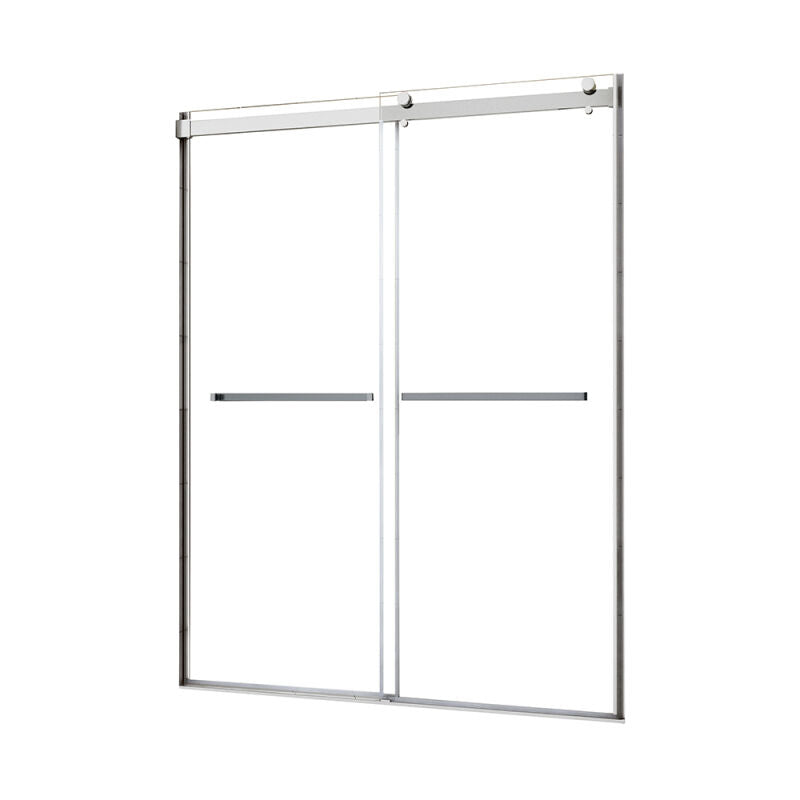 Architectural 43" to 47"W x 76"H Frameless Double Roller Shower Door 5/16" Clear Glass