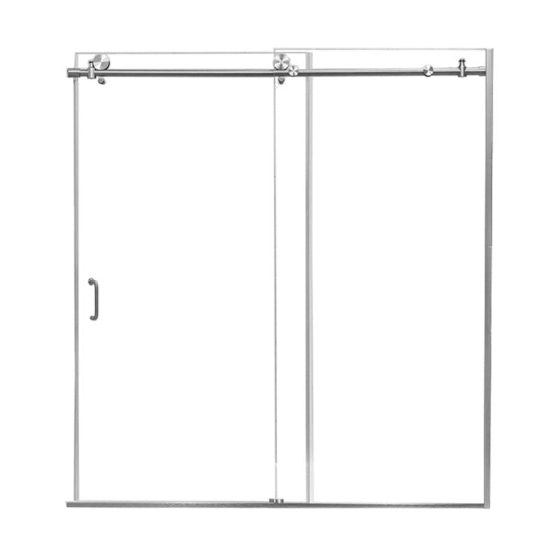 Modern 44" to 48"W x 76"H Frameless Roller Shower Door 3/8" Clear Glass - 0