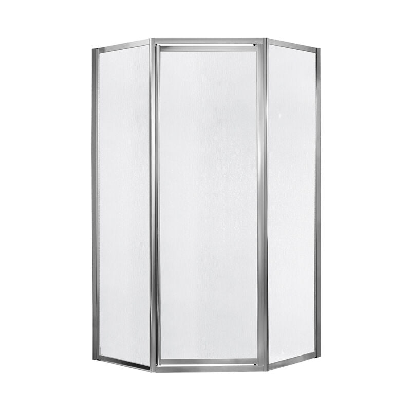 Sophisticated 18-1/2" x 24" x 18-1/2" x 70"H Framed Neo Angle Shower Door Obscure Glass - 0