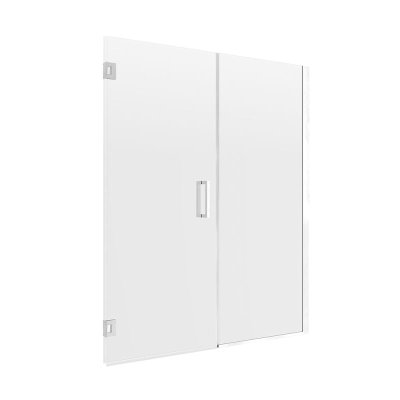 Modern 46-1/2" to 48" x 74 Frameless Hinge Shower Door & Inline Panel