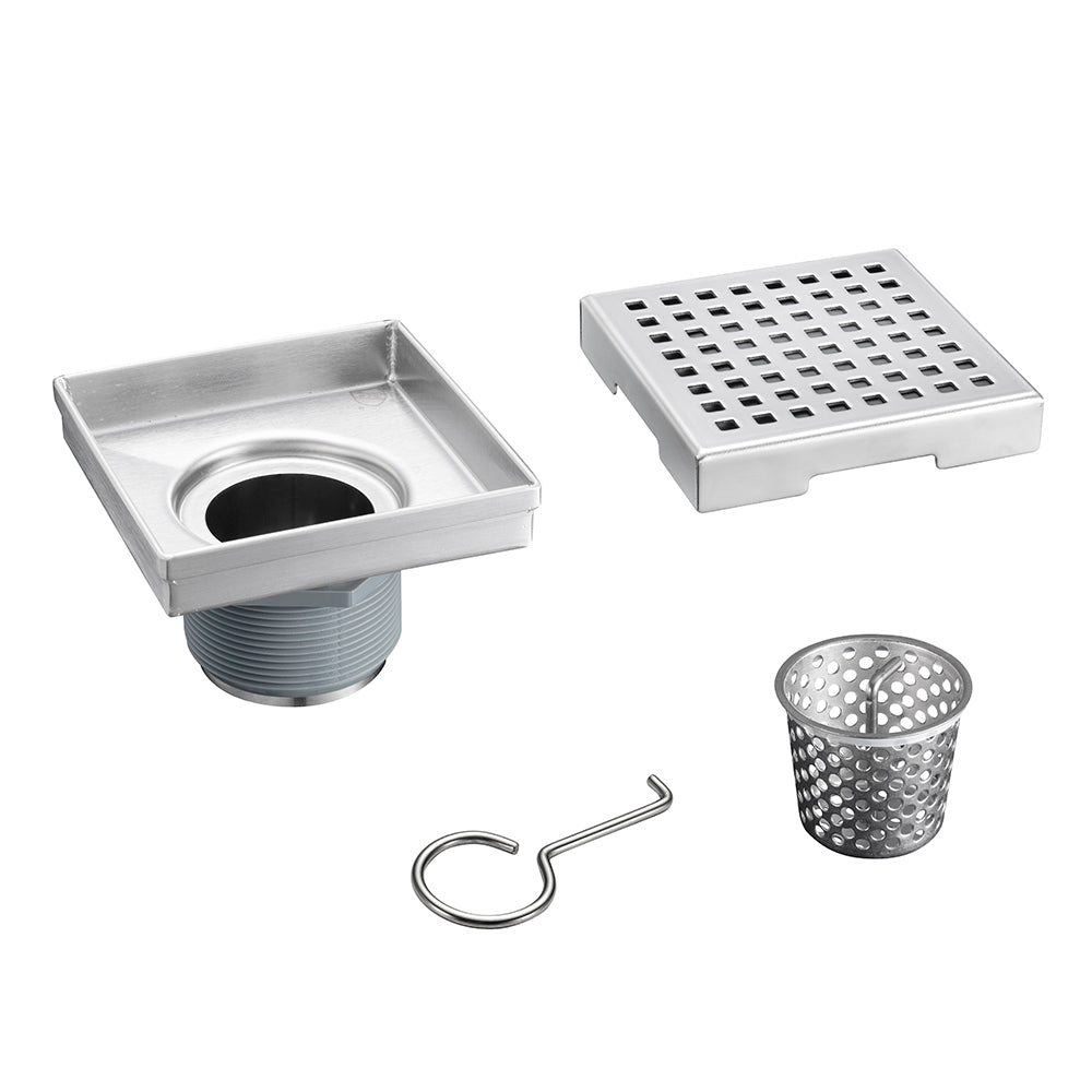 4" x 4" Square Drain and Body Square Grate - 0