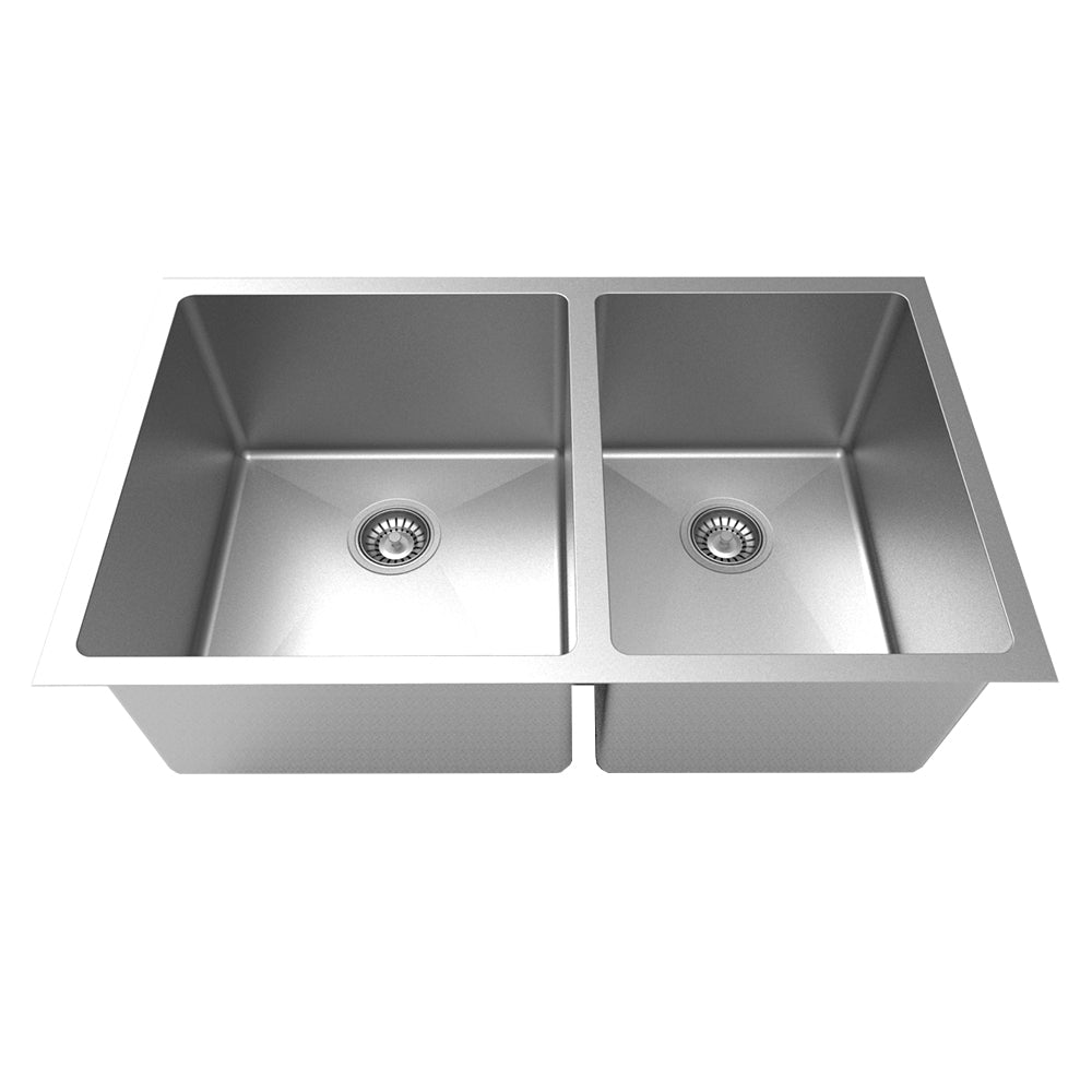 32" X 19" Near Zero Radius Double Bowl 60/40 Undermount - 0